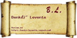 Benkő Levente névjegykártya