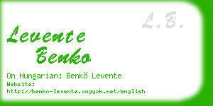 levente benko business card