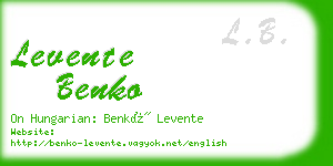 levente benko business card